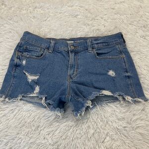 Old Navy Ripped Blue Jean Shorts MID RISE BOYFRIEND SIZE 6 WOMENS